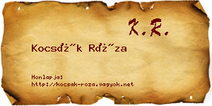 Kocsák Róza névjegykártya